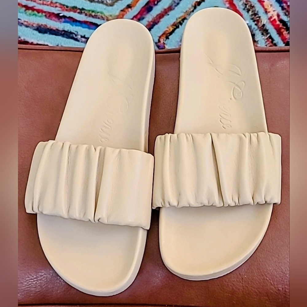 J Crew Pleated Slide Sandals Women's Size 12